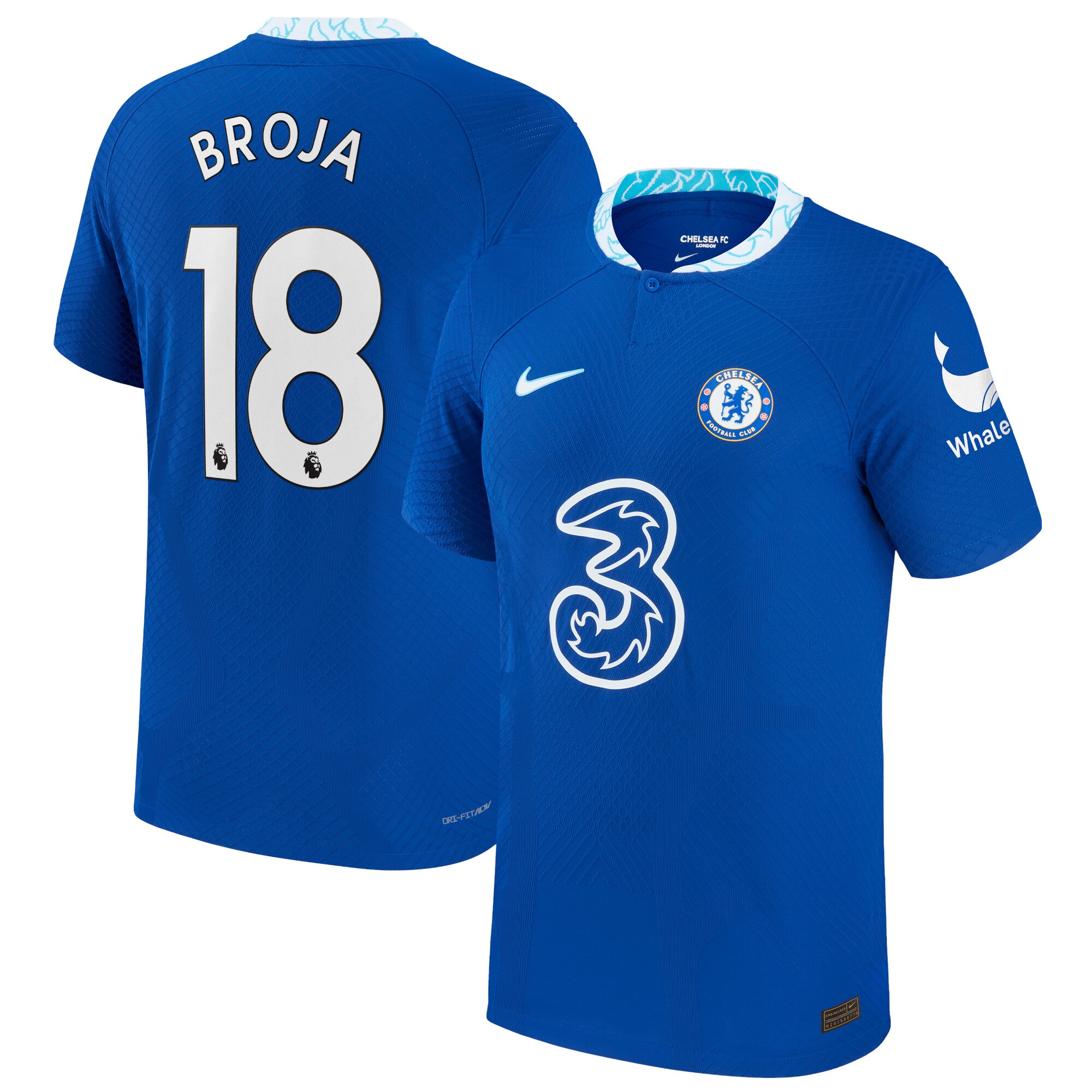 Chelsea Home Vapor Match Shirt 2022-23 with Broja 18 printing