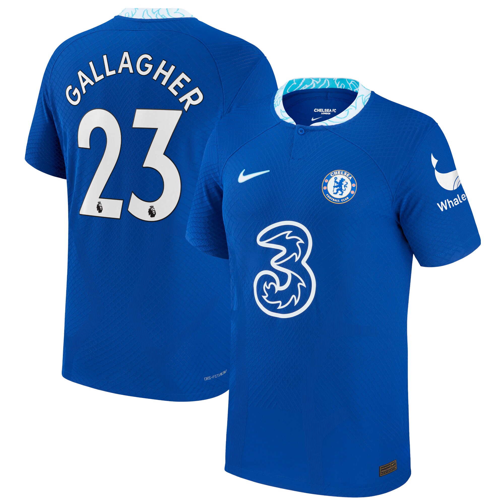 Chelsea Home Vapor Match Shirt 2022-23 with Gallagher 23 printing