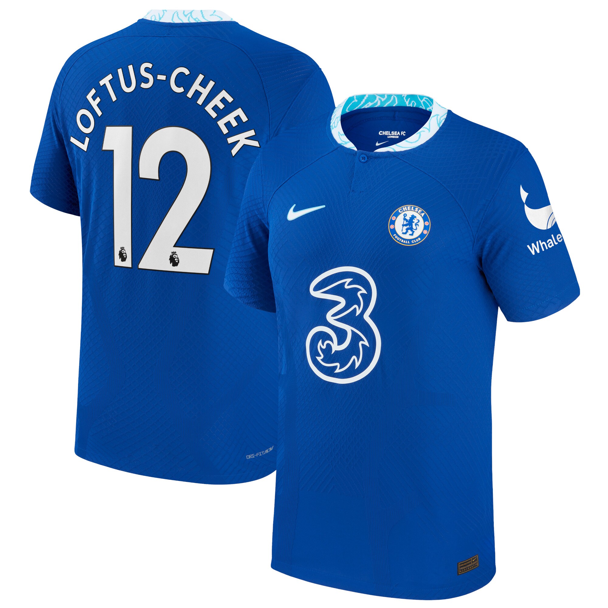 Chelsea Home Vapor Match Shirt 2022-23 with Loftus-Cheek 12 printing