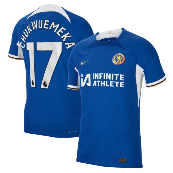 Chelsea Home Vapor Match Sponsored Shirt 2023-24 With Chukwuemeka 17 Printing