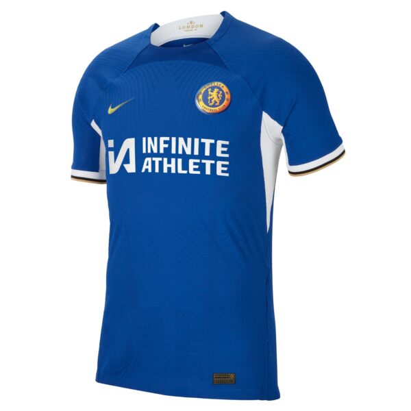 Chelsea Home Vapor Match Sponsored Shirt 2023-24 With Cucurella 3 Printing