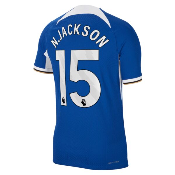 Chelsea Home Vapor Match Sponsored Shirt 2023-24 With N.Jackson 15 Printing