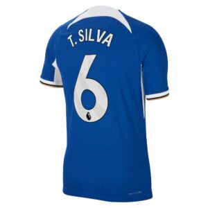 Chelsea Home Vapor Match Sponsored Shirt 2023-24 With T. Silva 6 Printing