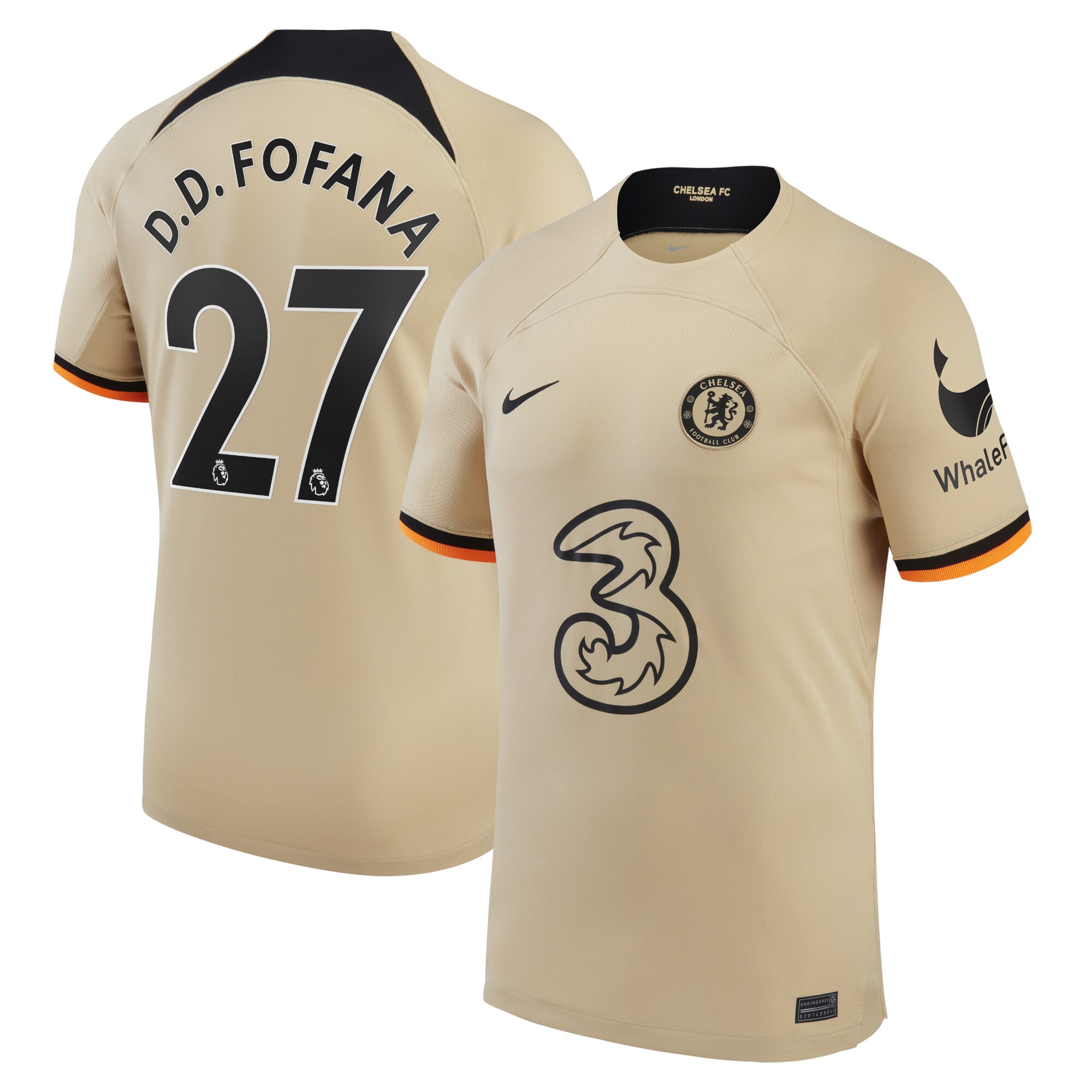 Chelsea Third Stadium Shirt 2022-23 with D.D.Fofana 27 printing