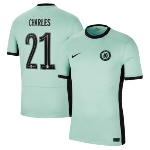 Chelsea Third Stadium Shirt 2023-24 With Charles 21 Printing
