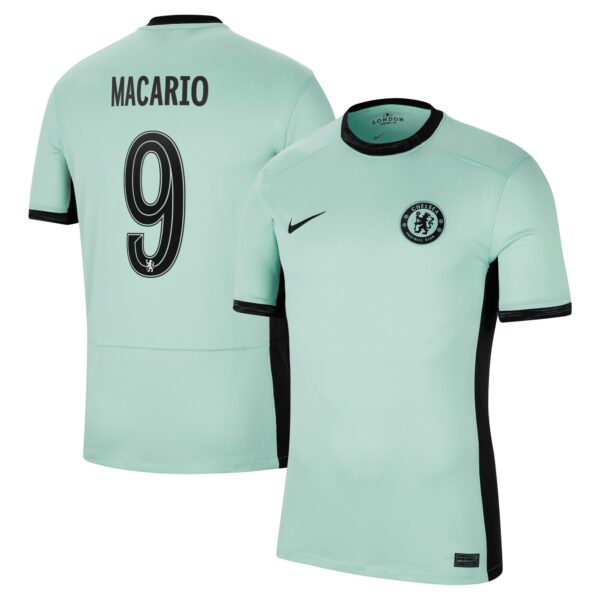 Chelsea Third Stadium Shirt 2023-24 With Macario 9 Printing