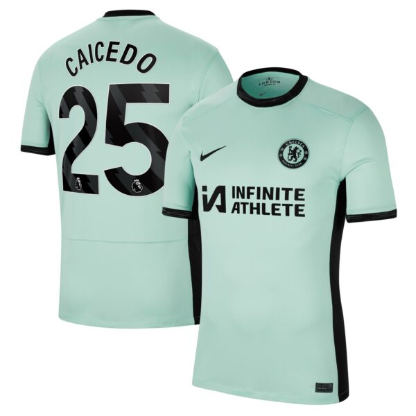 Chelsea Third Stadium Sponsored Shirt 2023-24 With Caicedo 25 Printing