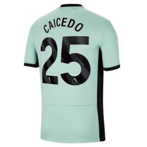 Chelsea Third Stadium Sponsored Shirt 2023-24 With Caicedo 25 Printing