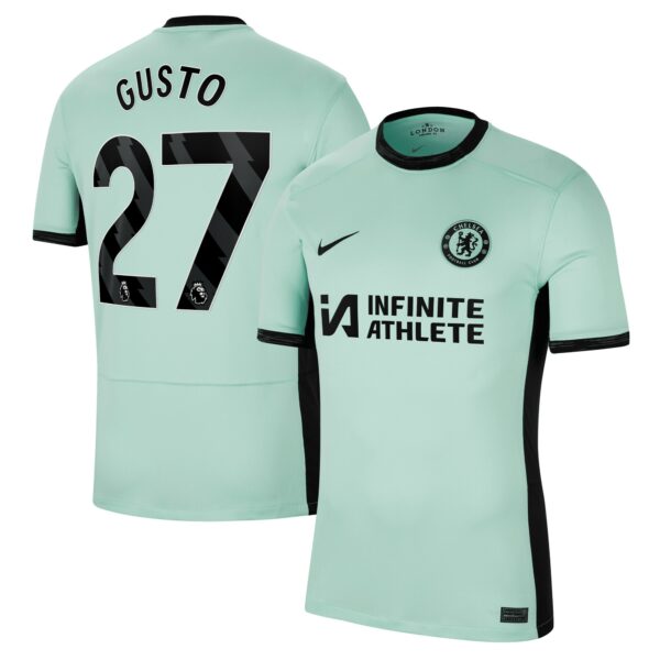 Chelsea Third Stadium Sponsored Shirt 2023-24 With Gusto 27 Printing