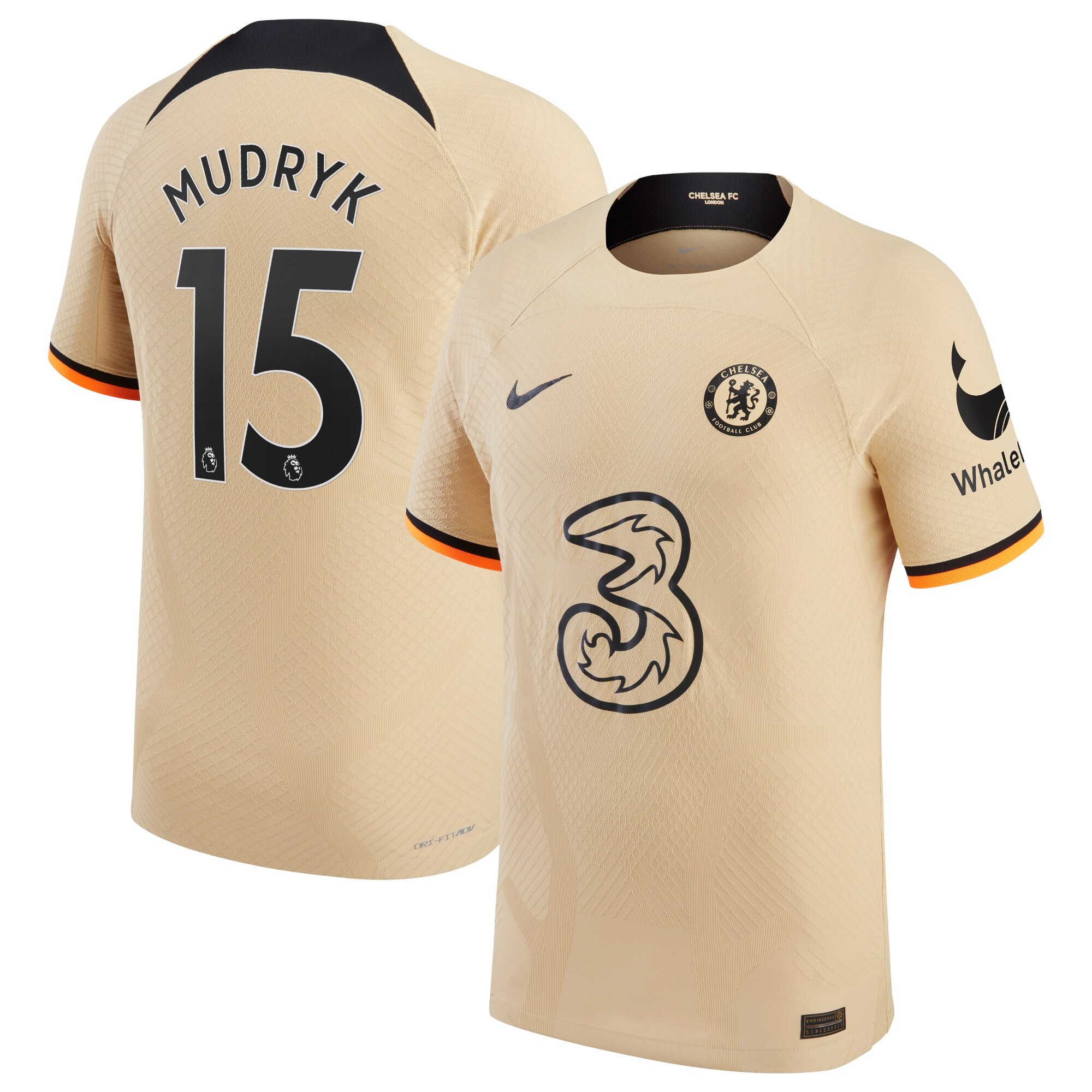 Chelsea Third Vapor Match Shirt 2022-23 with Mudryk 15 printing