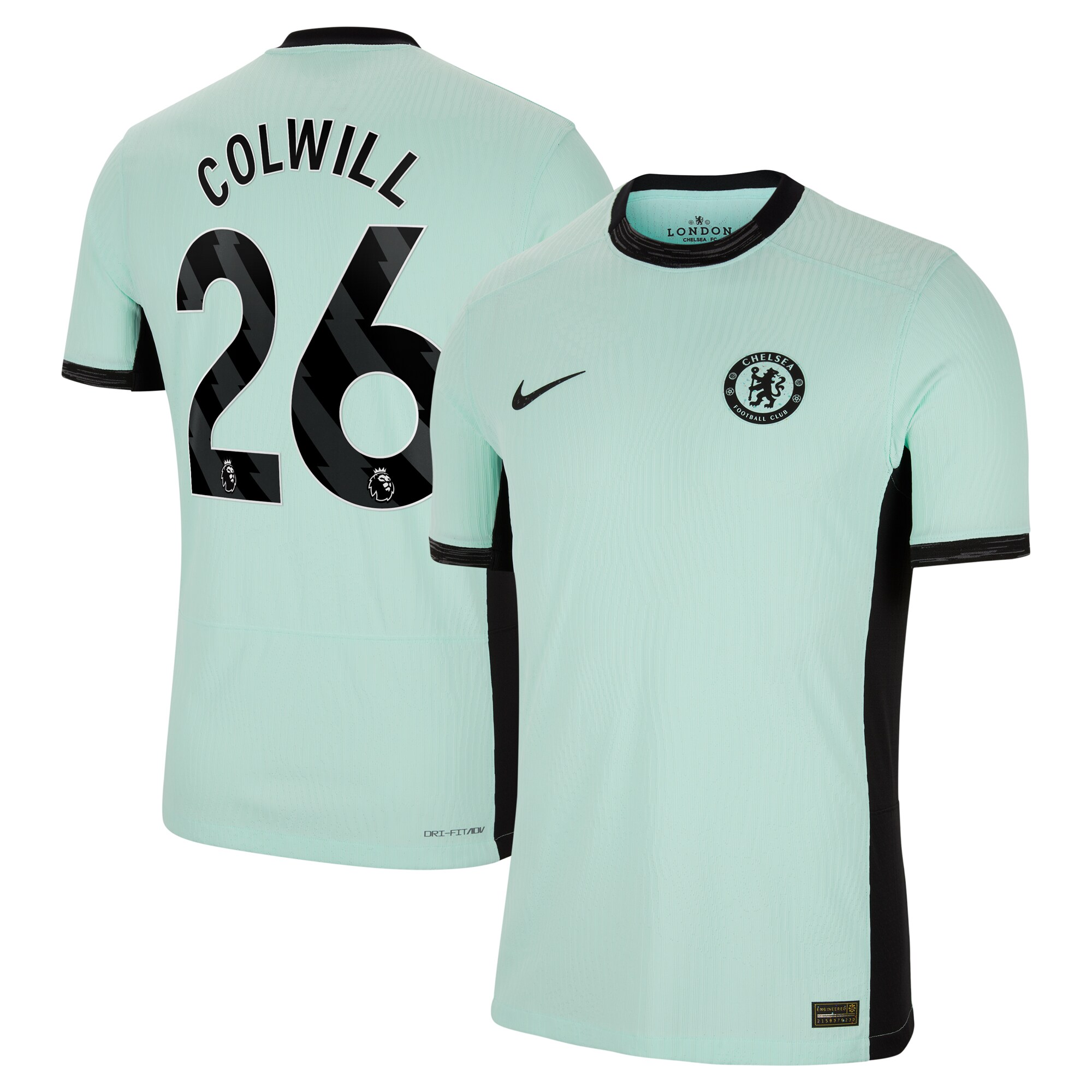 Chelsea Third Vapor Match Shirt 2023-24 With Colwill 26 Printing