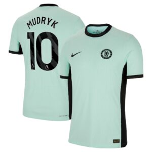 Chelsea Third Vapor Match Shirt 2023-24 With Mudryk 10 Printing