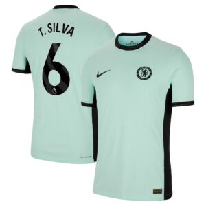 Chelsea Third Vapor Match Shirt 2023-24 With T. Silva 6 Printing