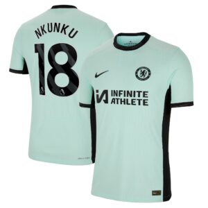 Chelsea Third Vapor Match Sponsored Shirt 2023-24 With Nkunku 18 Printing