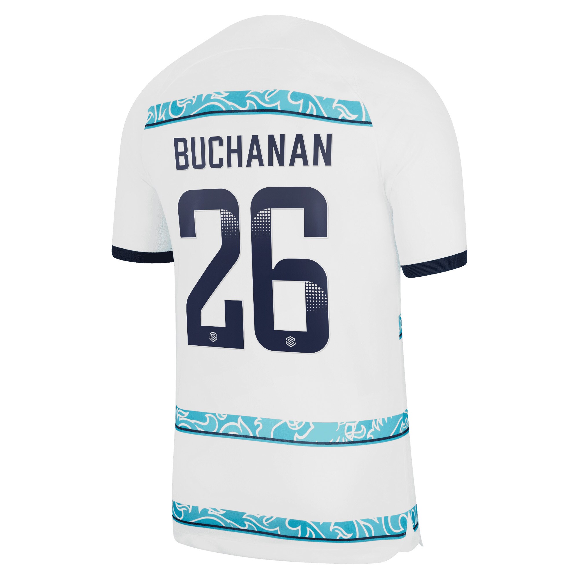 Chelsea WSL Away Stadium Shirt 2022-23 with Buchanan 26 printing