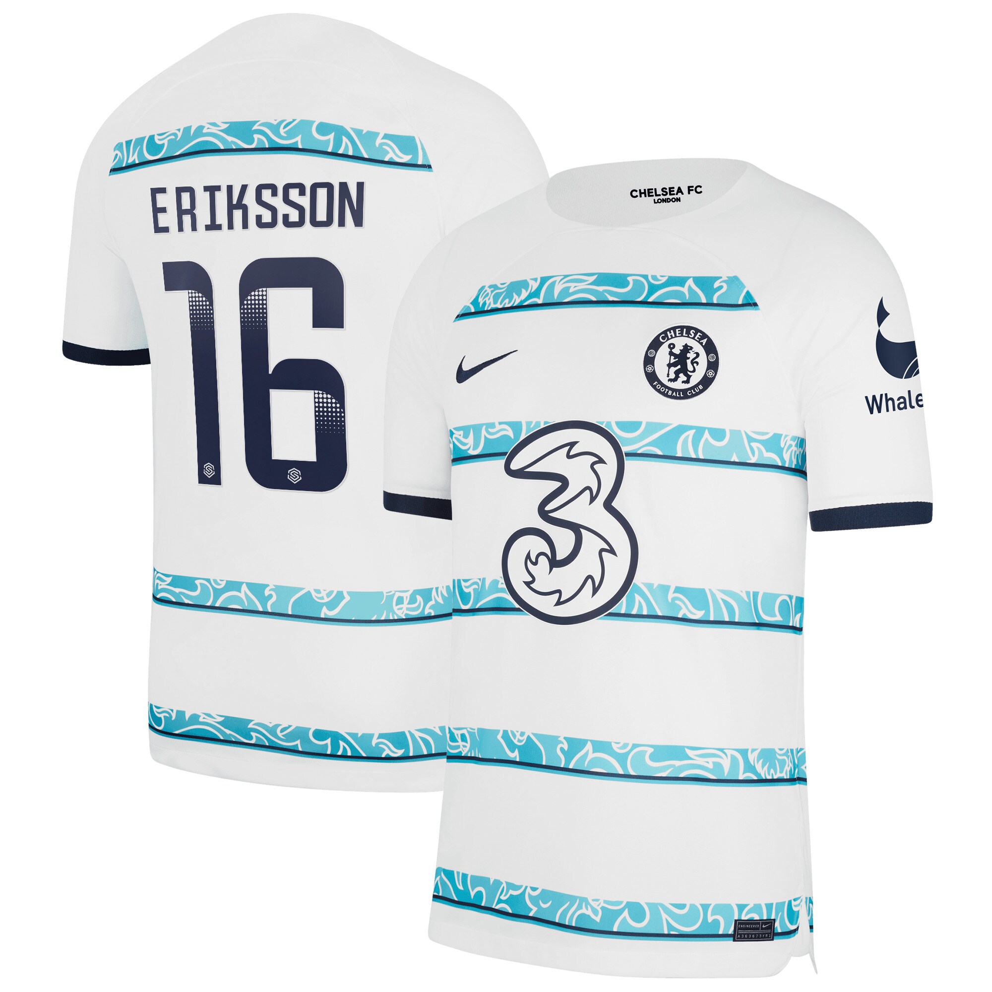 Chelsea WSL Away Stadium Shirt 2022-23 with Eriksson 16 printing