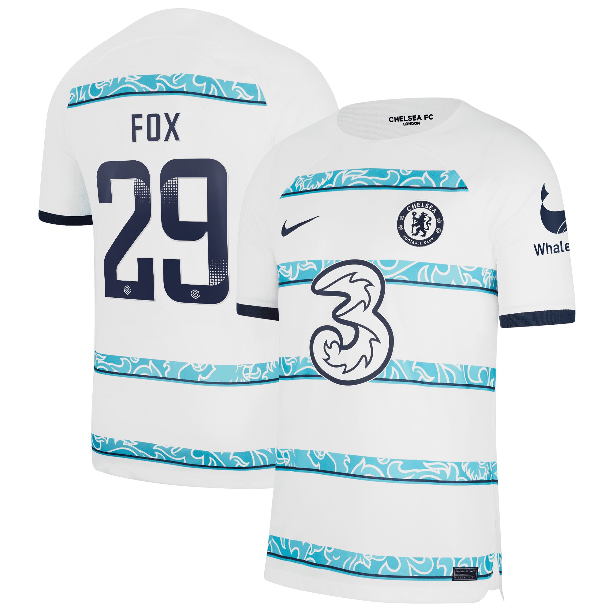 Chelsea WSL Away Stadium Shirt 2022-23 with Fox 29 printing