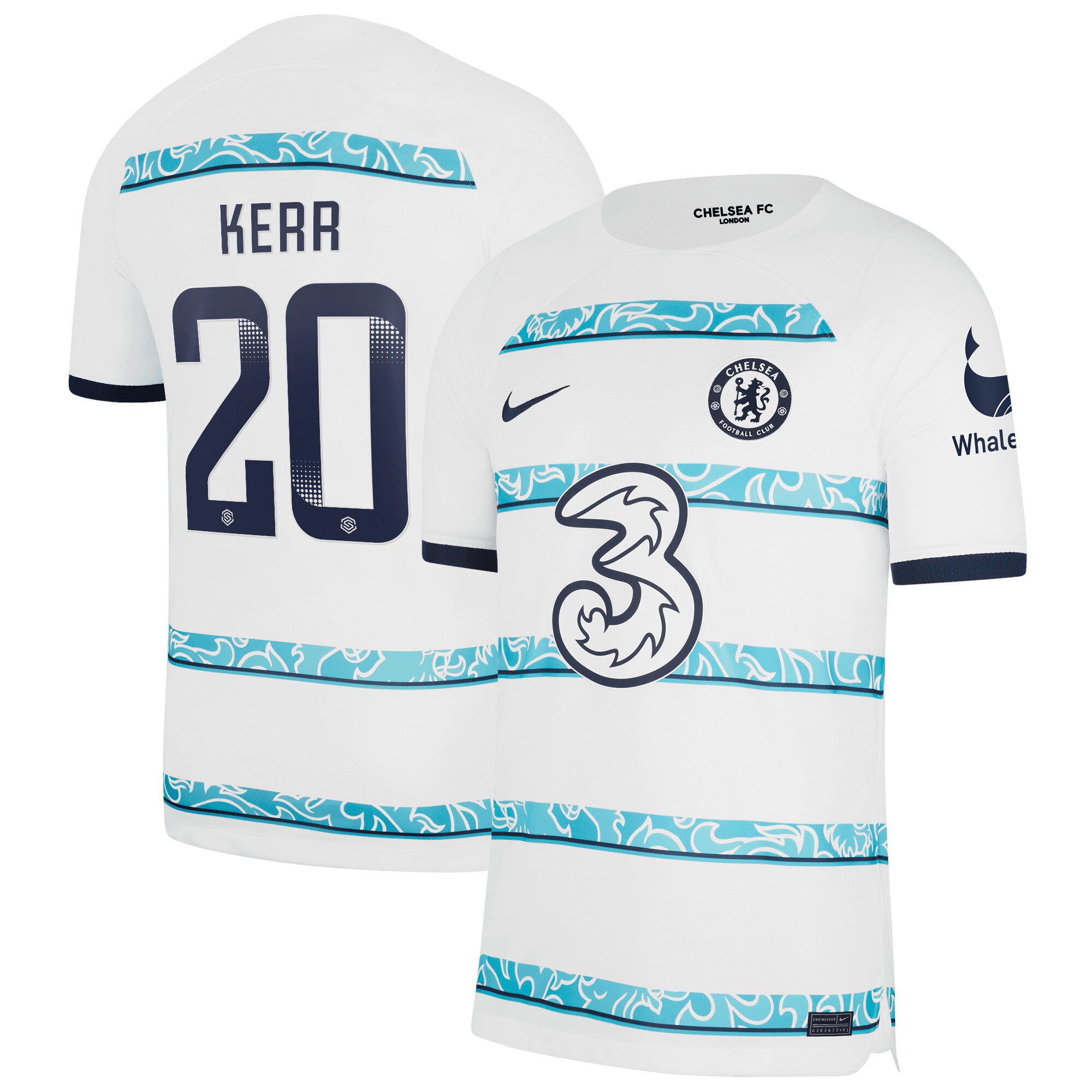 Chelsea WSL Away Stadium Shirt 2022-23 with Kerr 20 printing