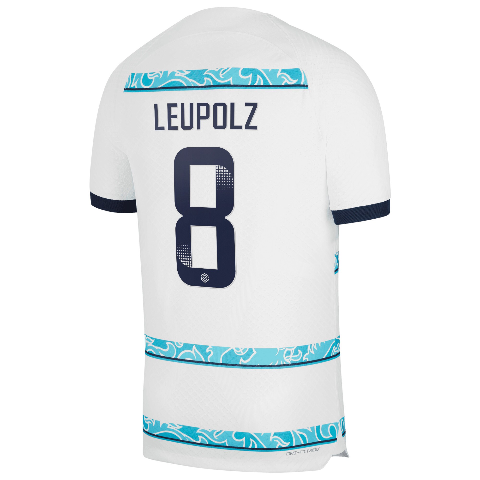 Chelsea WSL Away Vapor Match Shirt 2022-23 with Leupolz 8 printing