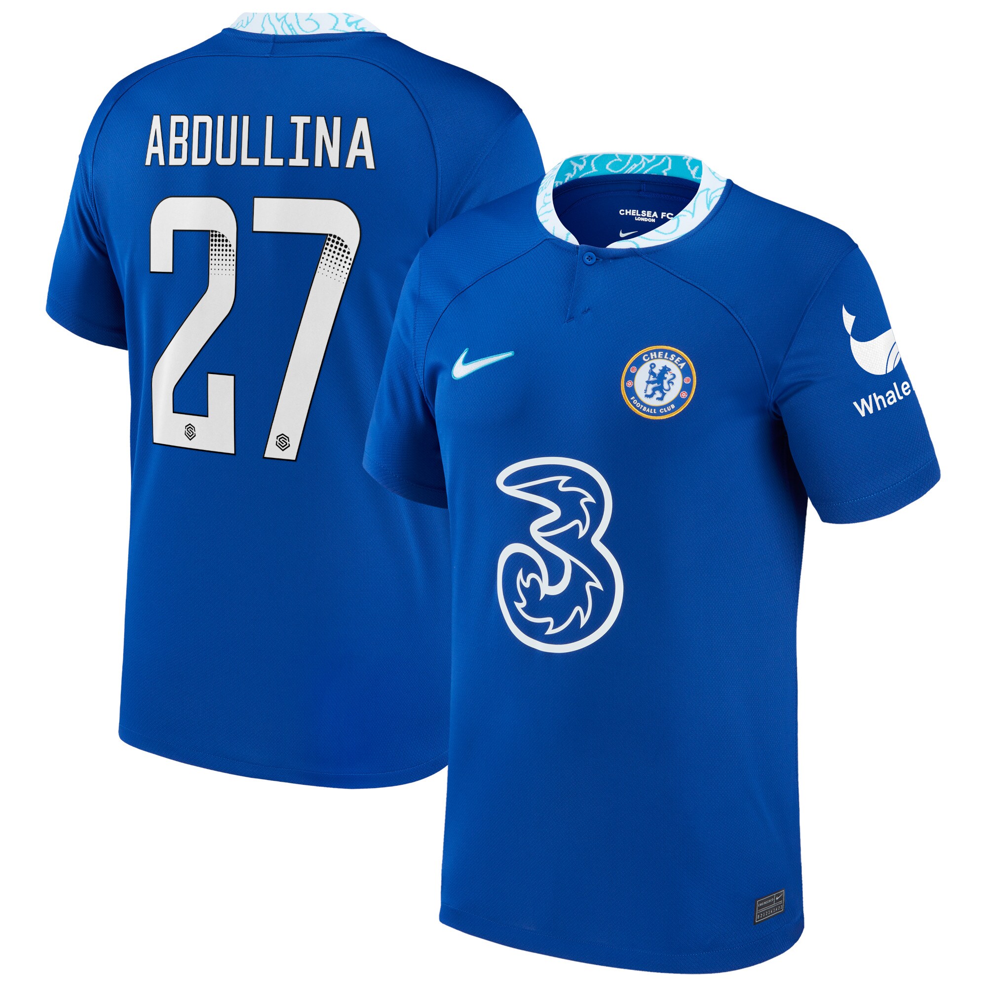 Chelsea WSL Home Stadium Shirt 2022-23 with Abdullina 27 printing