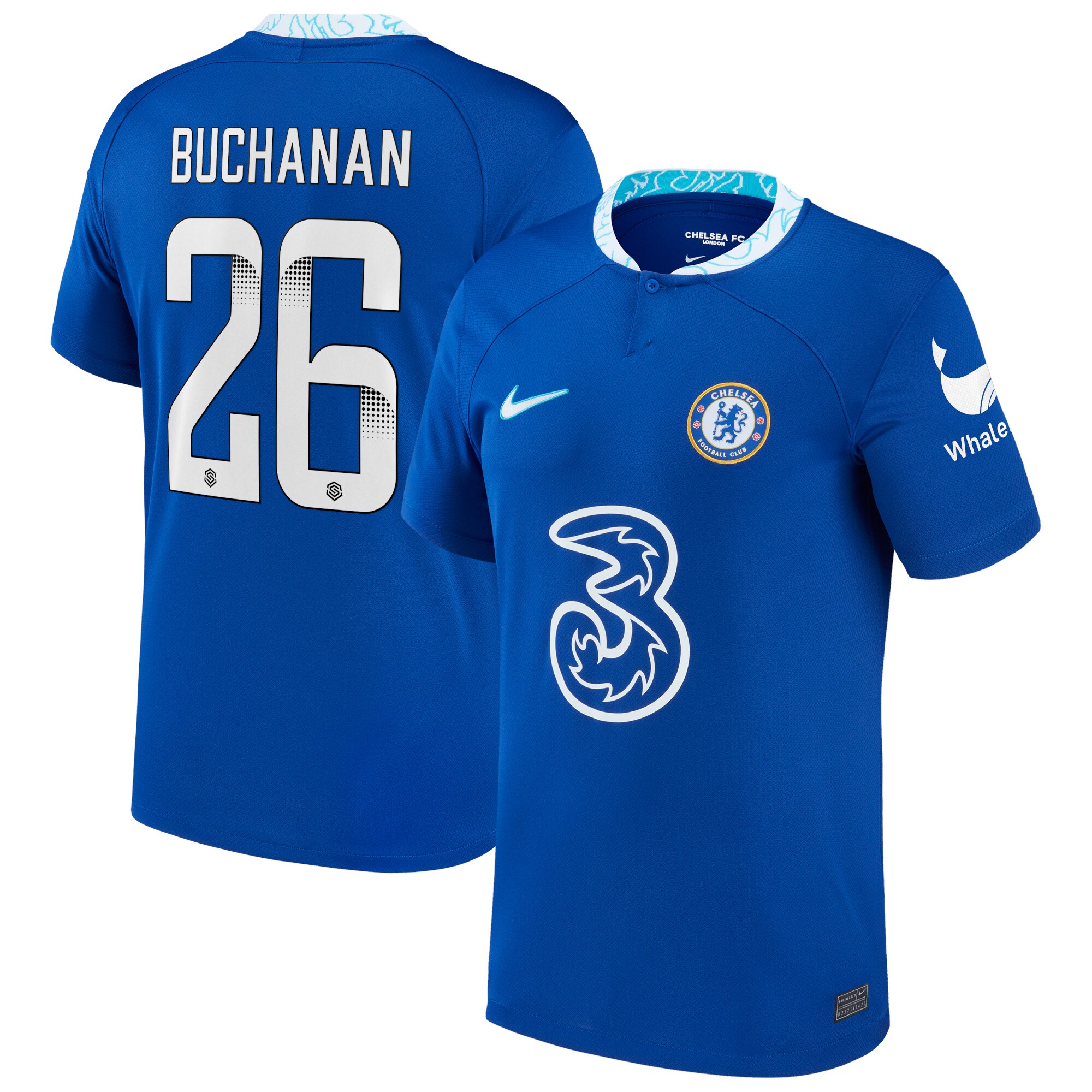 Chelsea WSL Home Stadium Shirt 2022-23 with Buchanan 26 printing