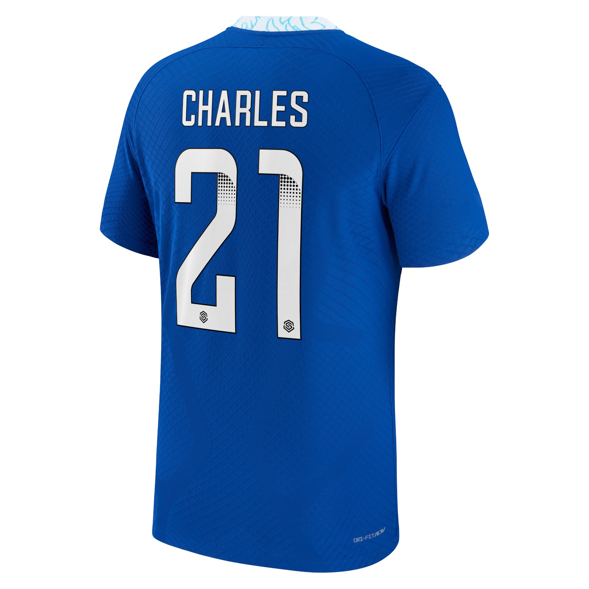 Chelsea WSL Home Vapor Match Shirt 2022-23 with Charles 21 printing