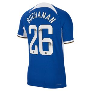 Chelsea Wsl Home Vapor Match Sponsored Shirt 2023-24 With Buchanan 26 Printing