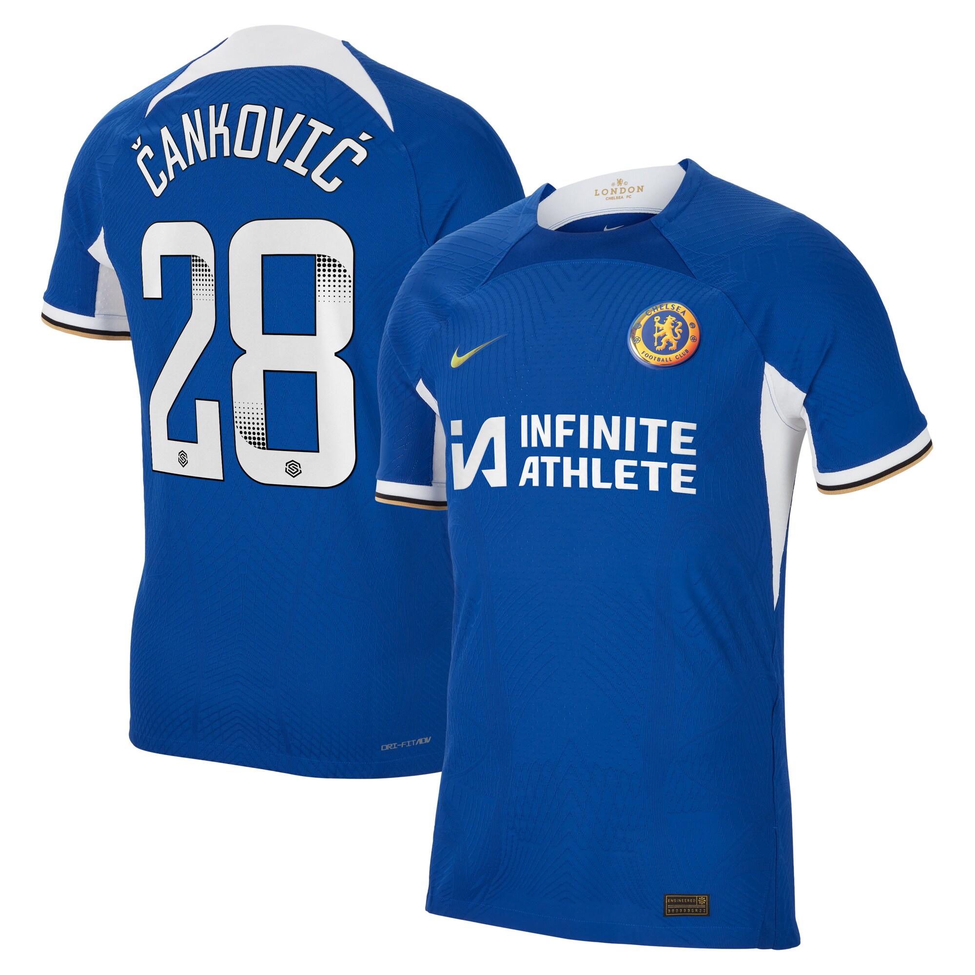 Chelsea Wsl Home Vapor Match Sponsored Shirt 2023-24 With Cankovic 28 ...