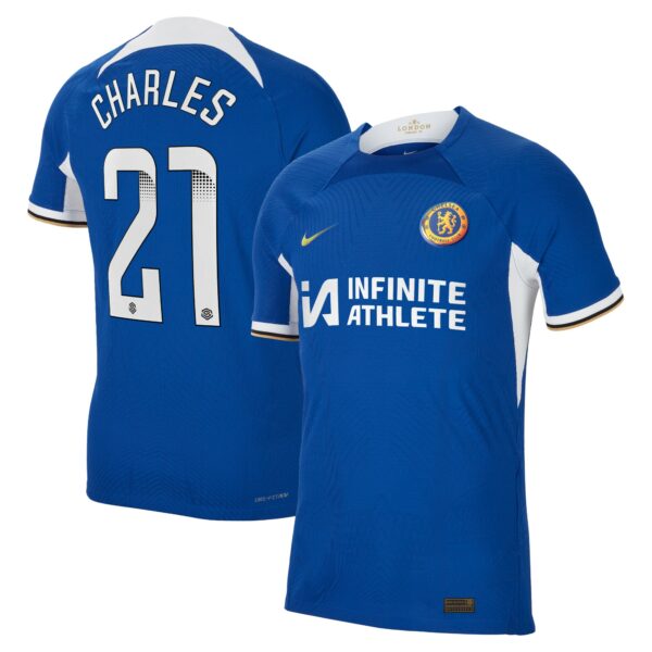 Chelsea Wsl Home Vapor Match Sponsored Shirt 2023-24 With Charles 21 Printing