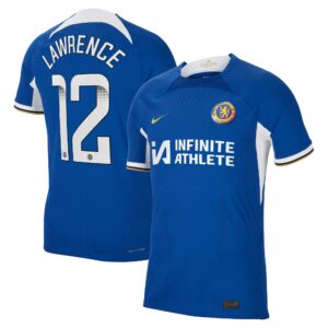 Chelsea Wsl Home Vapor Match Sponsored Shirt 2023-24 With Lawrence 12 Printing