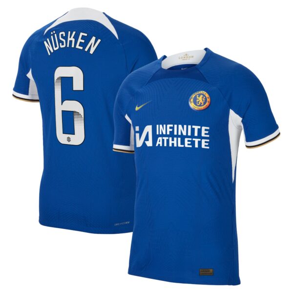 Chelsea Wsl Home Vapor Match Sponsored Shirt 2023-24 With Nüsken 6 Printing