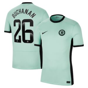 Chelsea Wsl Third Stadium Shirt 2023-24 With Buchanan 26 Printing