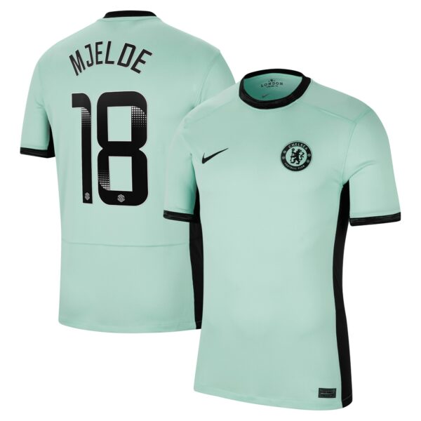 Chelsea Wsl Third Stadium Shirt 2023-24 With Mjelde 18 Printing