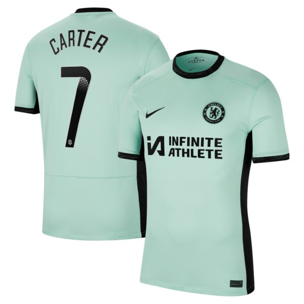 Chelsea Wsl Third Stadium Sponsored Shirt 2023-24 With Carter 7 Printing