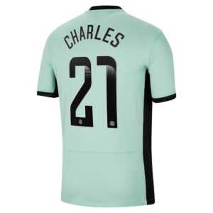 Chelsea Wsl Third Stadium Sponsored Shirt 2023-24 With Charles 21 Printing
