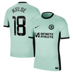 Chelsea Wsl Third Stadium Sponsored Shirt 2023-24 With Mjelde 18 Printing