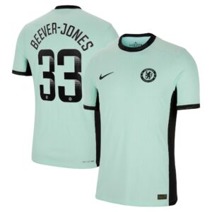 Chelsea Wsl Third Vapor Match Shirt 2023-24 With Beever-Jones 33 Printing