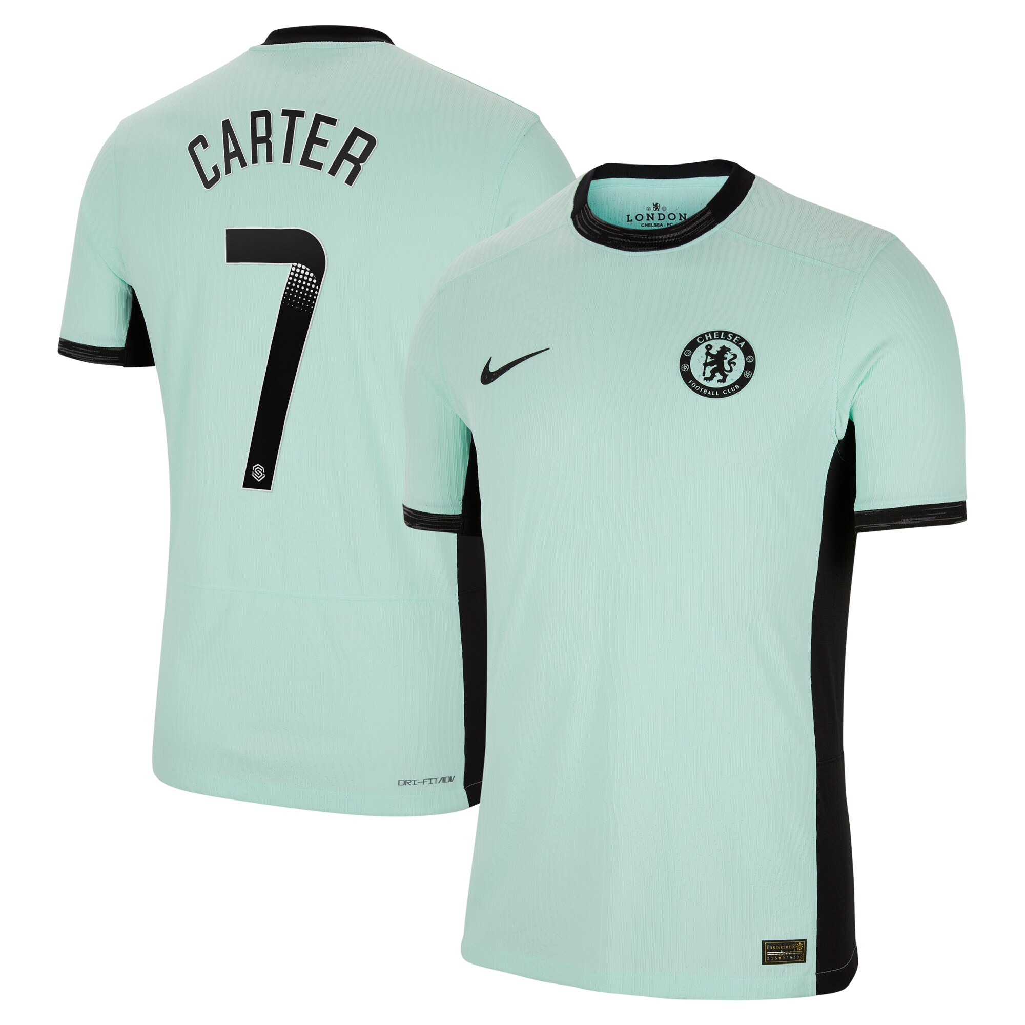 Chelsea Wsl Third Vapor Match Shirt 2023-24 With Carter 7 Printing