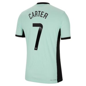 Chelsea Wsl Third Vapor Match Shirt 2023-24 With Carter 7 Printing