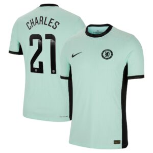Chelsea Wsl Third Vapor Match Shirt 2023-24 With Charles 21 Printing