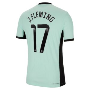 Chelsea Wsl Third Vapor Match Shirt 2023-24 With J.Fleming 17 Printing