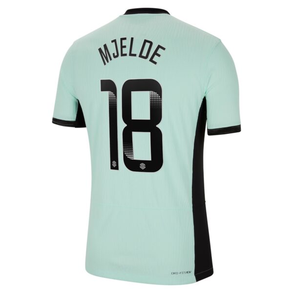 Chelsea Wsl Third Vapor Match Shirt 2023-24 With Mjelde 18 Printing
