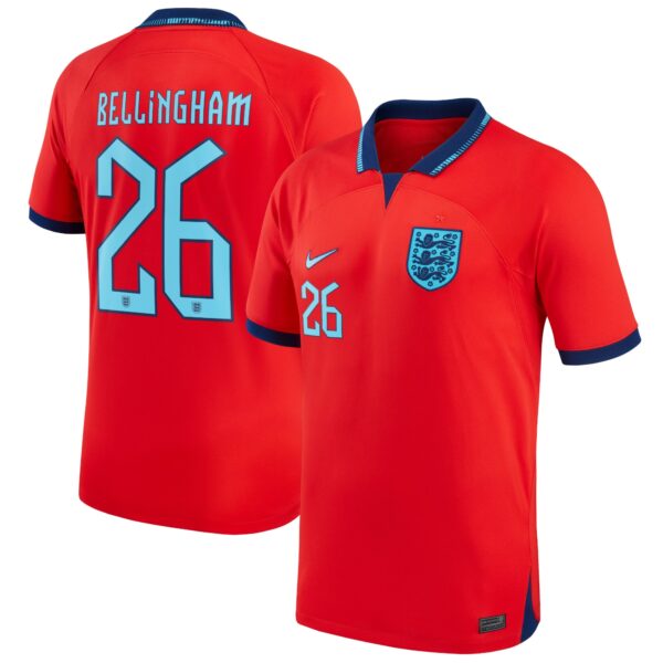 England Away Stadium Shirt 2022 with Bellingham 26 printing