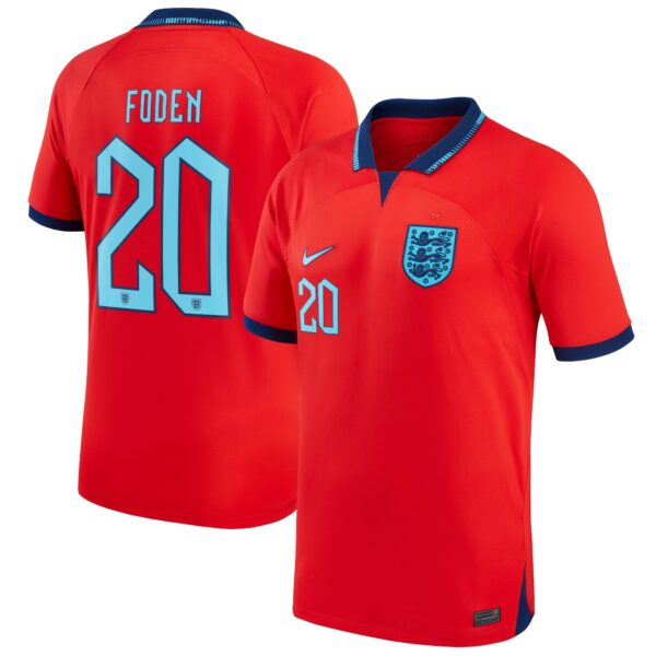 England Away Stadium Shirt 2022 with Foden 20 printing