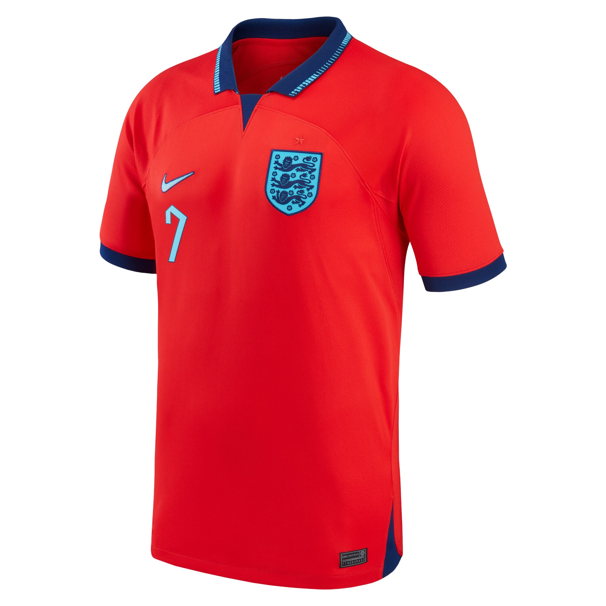 England Away Stadium Shirt 2022 with Grealish 7 printing