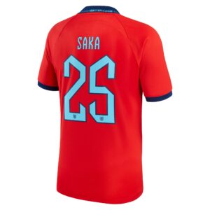 England Away Stadium Shirt 2022 with Saka 25 printing