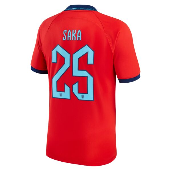 England Away Stadium Shirt 2022 with Saka 25 printing