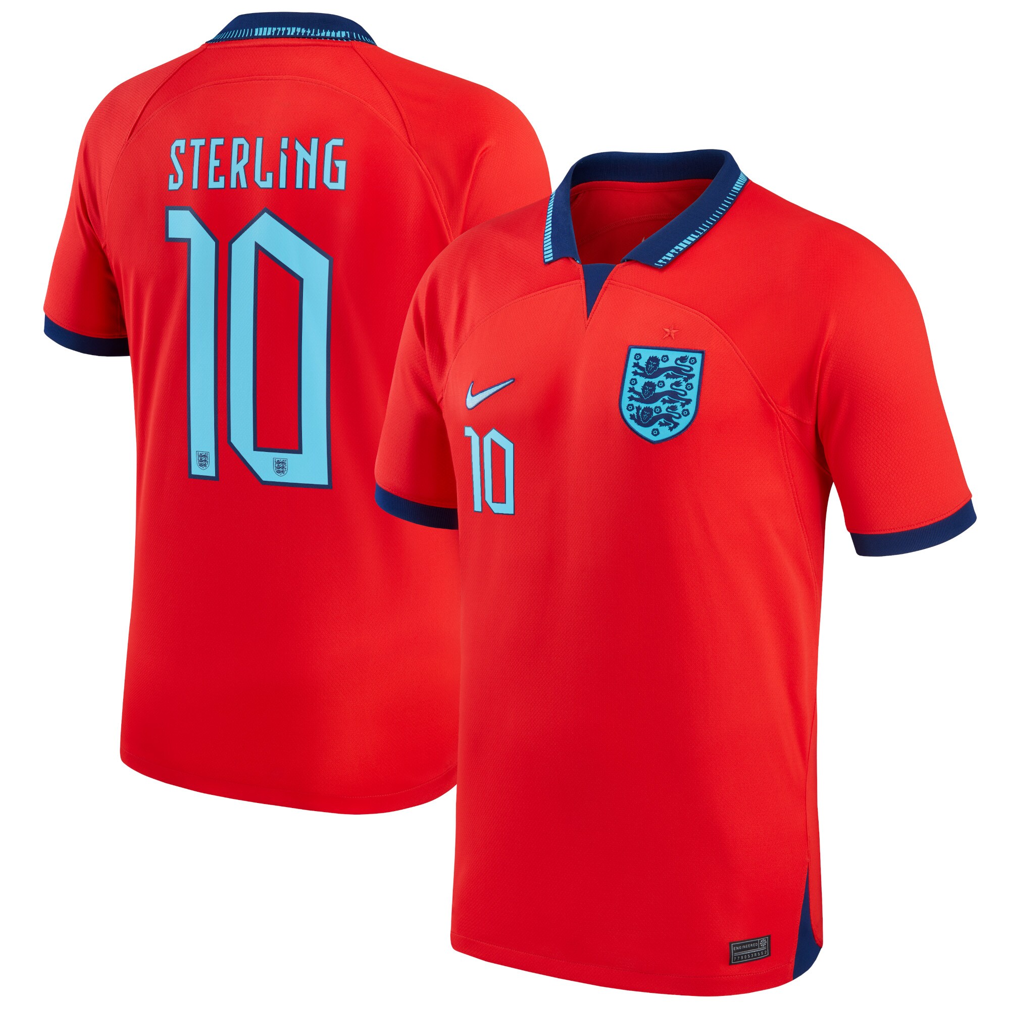 England Away Stadium Shirt 2022 with Sterling 10 printing
