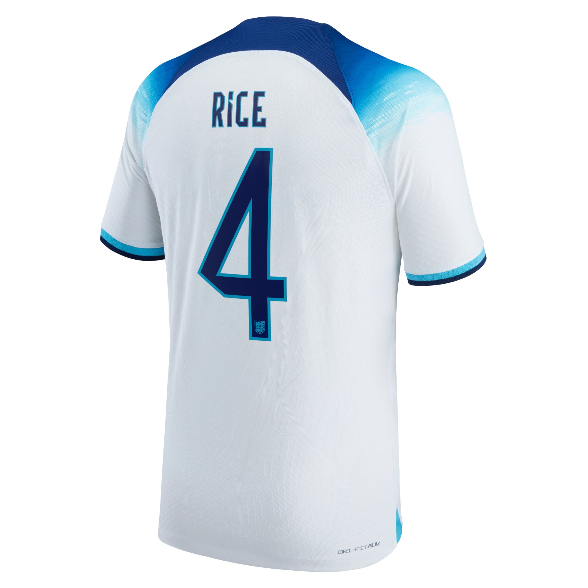 England Home Match Shirt 2022 with Rice 4 printing