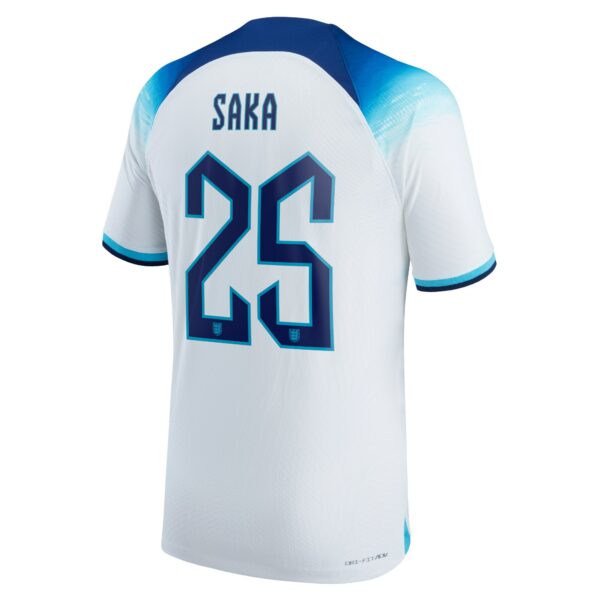 England Home Match Shirt 2022 with Saka 25 printing